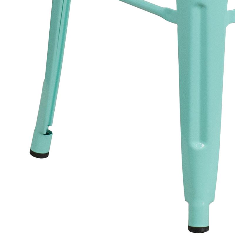 Commercial Grade 30" High Backless Mint Green Indoor-Outdoor Barstool. Picture 5