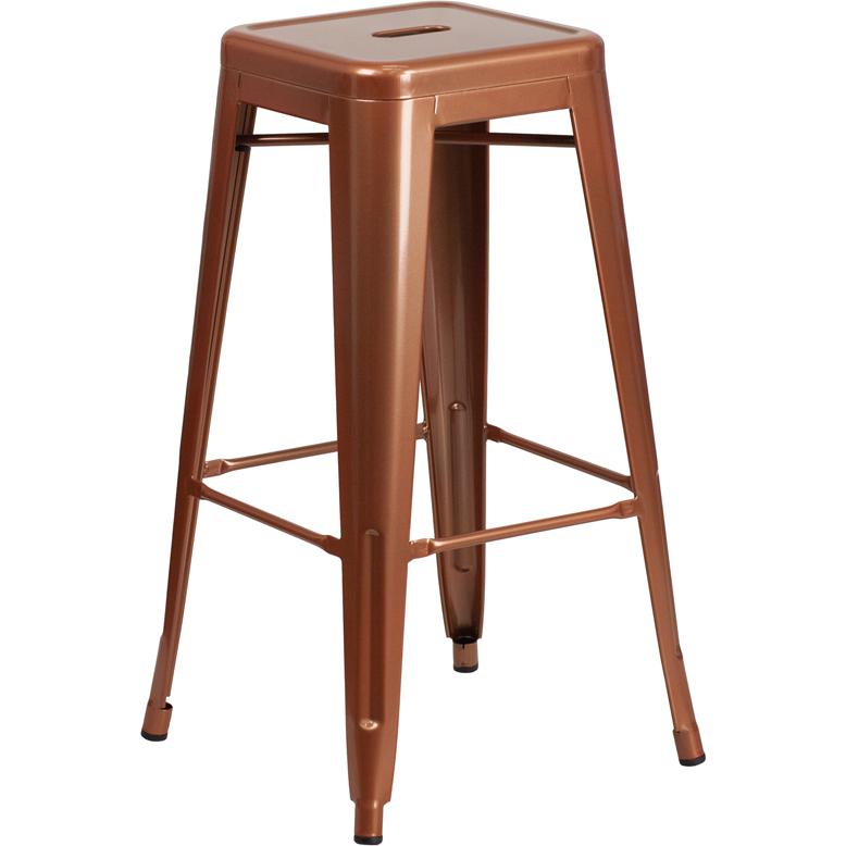 Commercial Grade 30" High Backless Copper Indoor-Outdoor Barstool. Picture 2