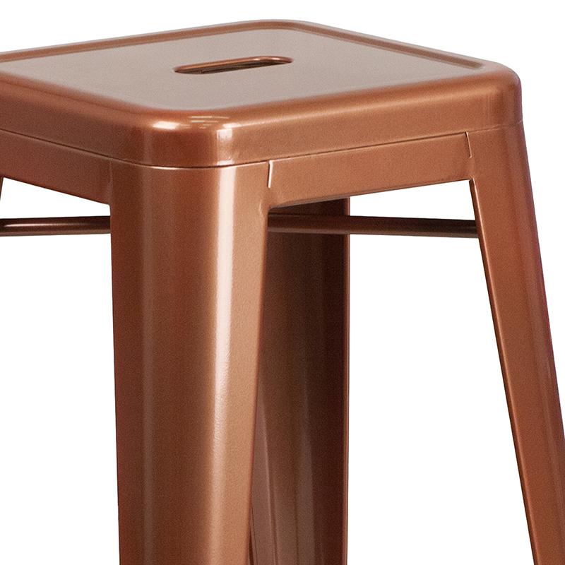 Commercial Grade 30" High Backless Copper Indoor-Outdoor Barstool. Picture 9