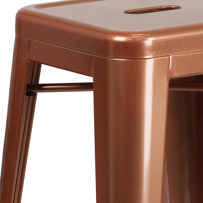 Commercial Grade 30" High Backless Copper Indoor-Outdoor Barstool. Picture 8