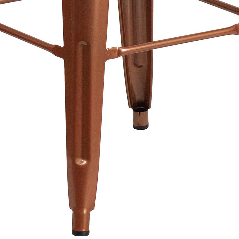 Commercial Grade 30" High Backless Copper Indoor-Outdoor Barstool. Picture 7