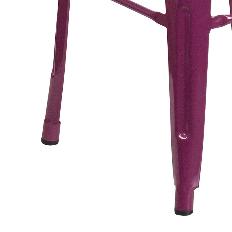Commercial Grade 30" High Backless Purple Indoor-Outdoor Barstool. Picture 7