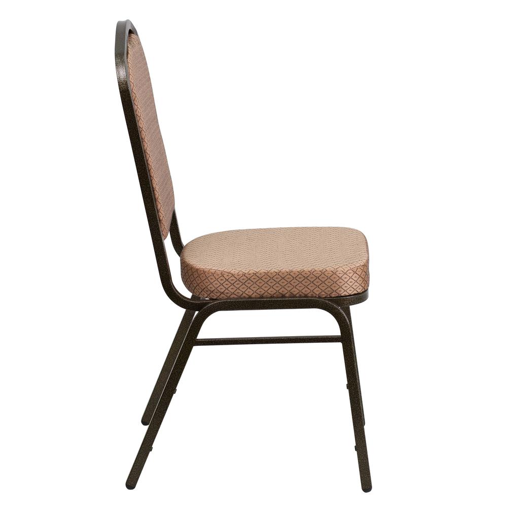 Crown Back Stacking Banquet Chair in Gold Diamond Fabric - Gold Vein Frame. Picture 2