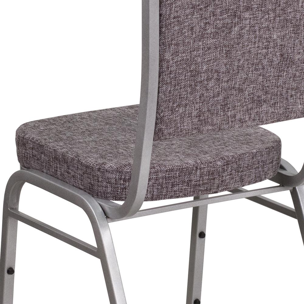 Crown Back Stacking Banquet Chair in Herringbone Fabric - Silver Frame. Picture 8