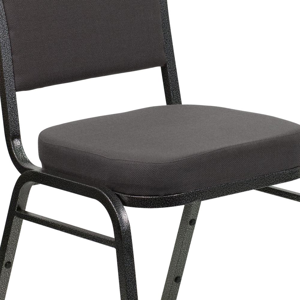 Crown Back Stacking Banquet Chair in Gray Fabric - Silver Vein Frame. Picture 7