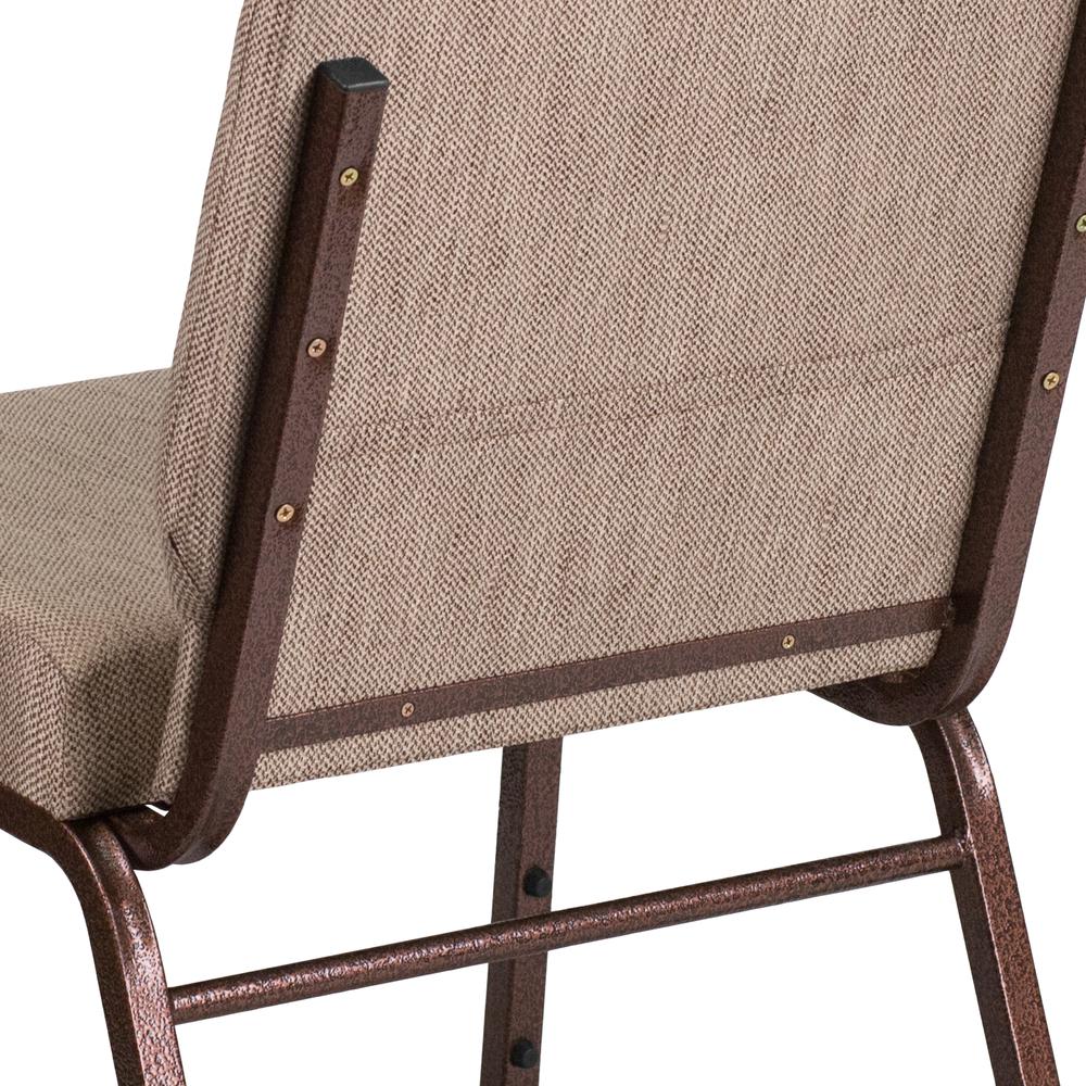 21''W Stacking Church Chair in Beige Fabric - Copper Vein Frame. Picture 8