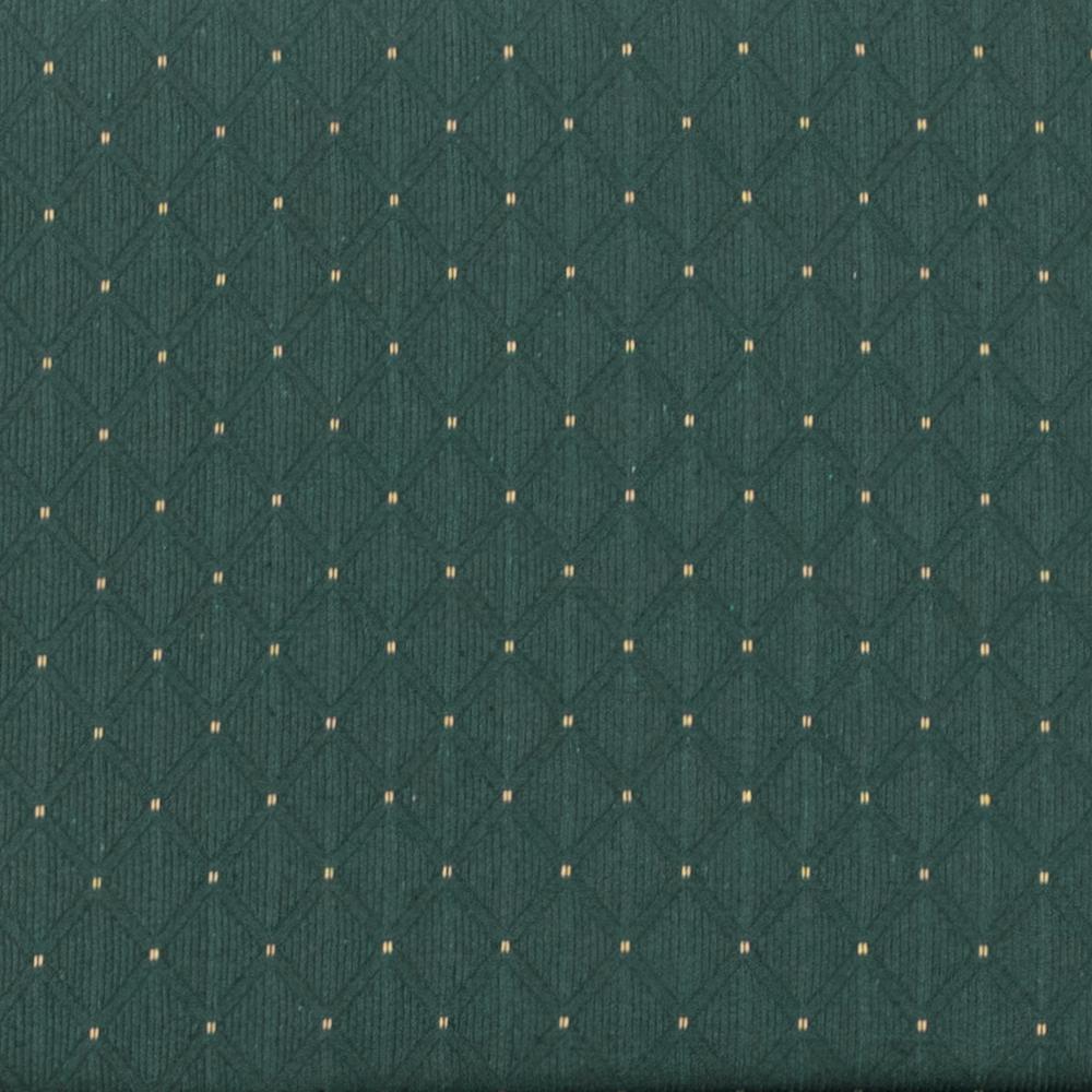 21''W Stacking Church Chair in Hunter Green Dot Patterned Fabric - Gold Vein Frame. Picture 9
