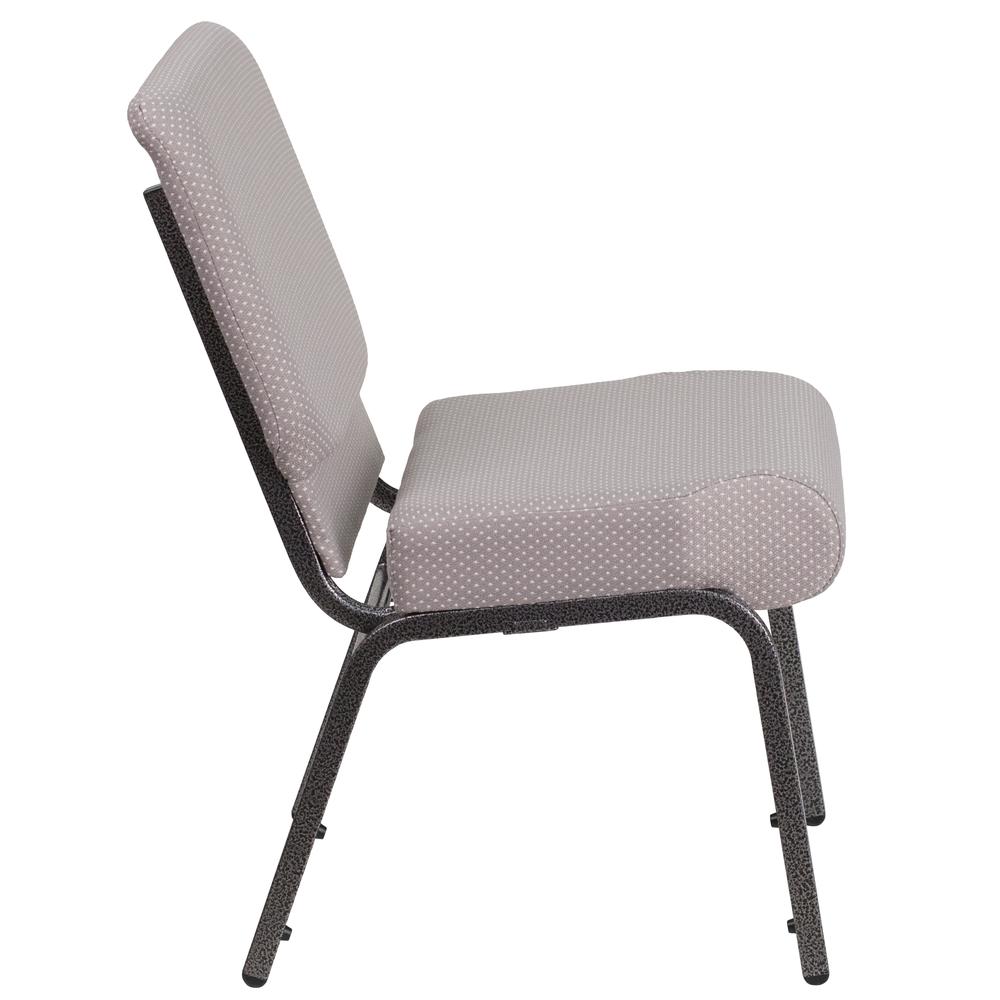 21''W Church Chair in Gray Dot Fabric - Silver Vein Frame. Picture 3