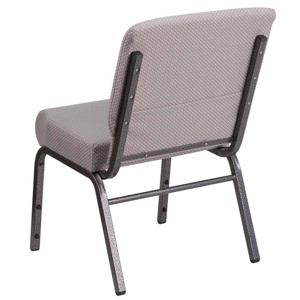 HERCULES Series 21''W Church Chair in Gray Dot Fabric - Silver Vein Frame. Picture 3