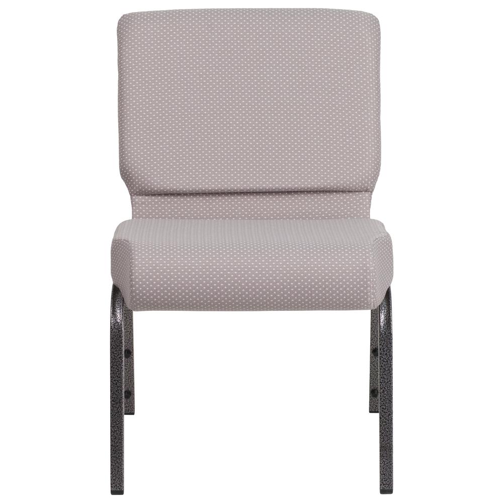 21''W Church Chair in Gray Dot Fabric - Silver Vein Frame. Picture 5