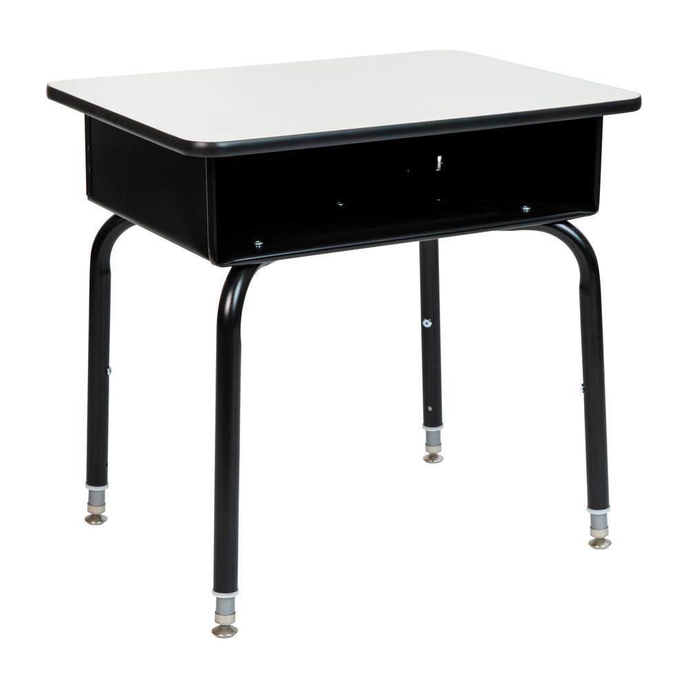 Student Desk with Open Front Metal Book Box - Gray. Picture 2