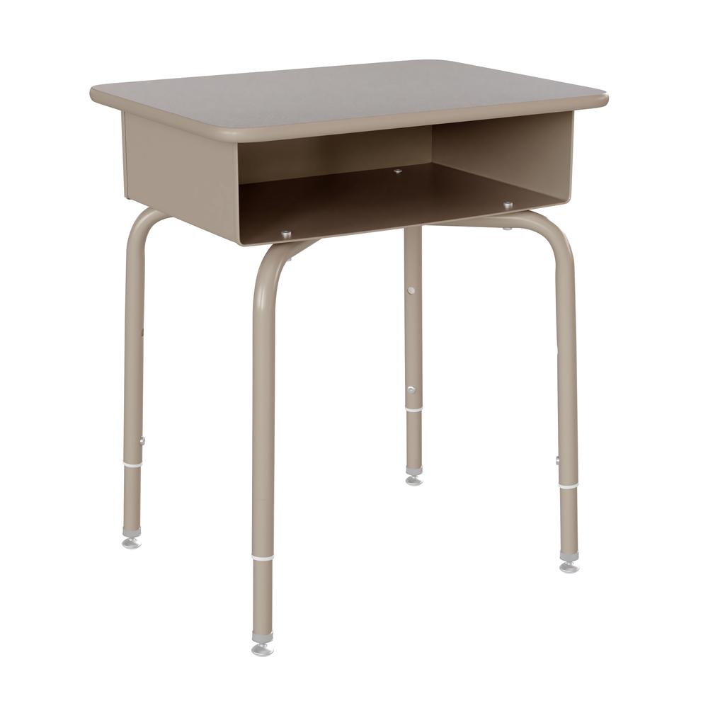 Student Desk with Open Front Metal Book Box - Gray Granite/Silver. Picture 2