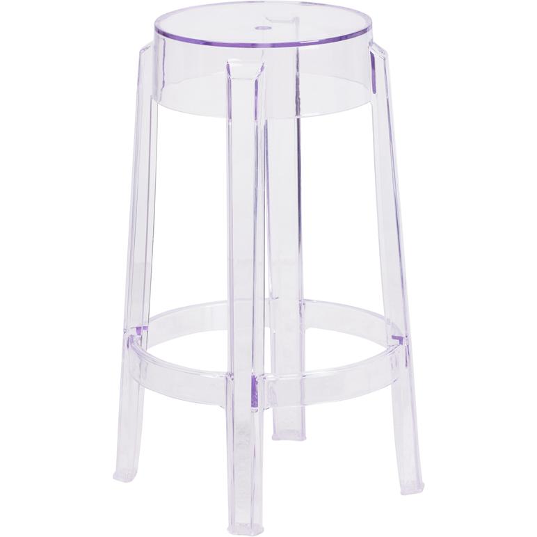 25.75'' High Transparent Counter Height Stool. Picture 2