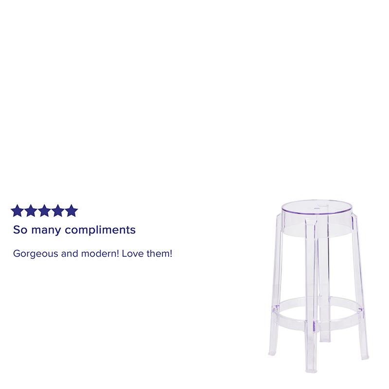 25.75'' High Transparent Counter Height Stool. Picture 4