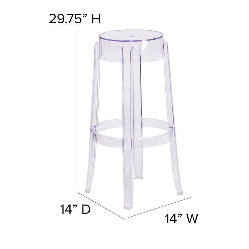 29.75'' High Transparent Barstool. Picture 2