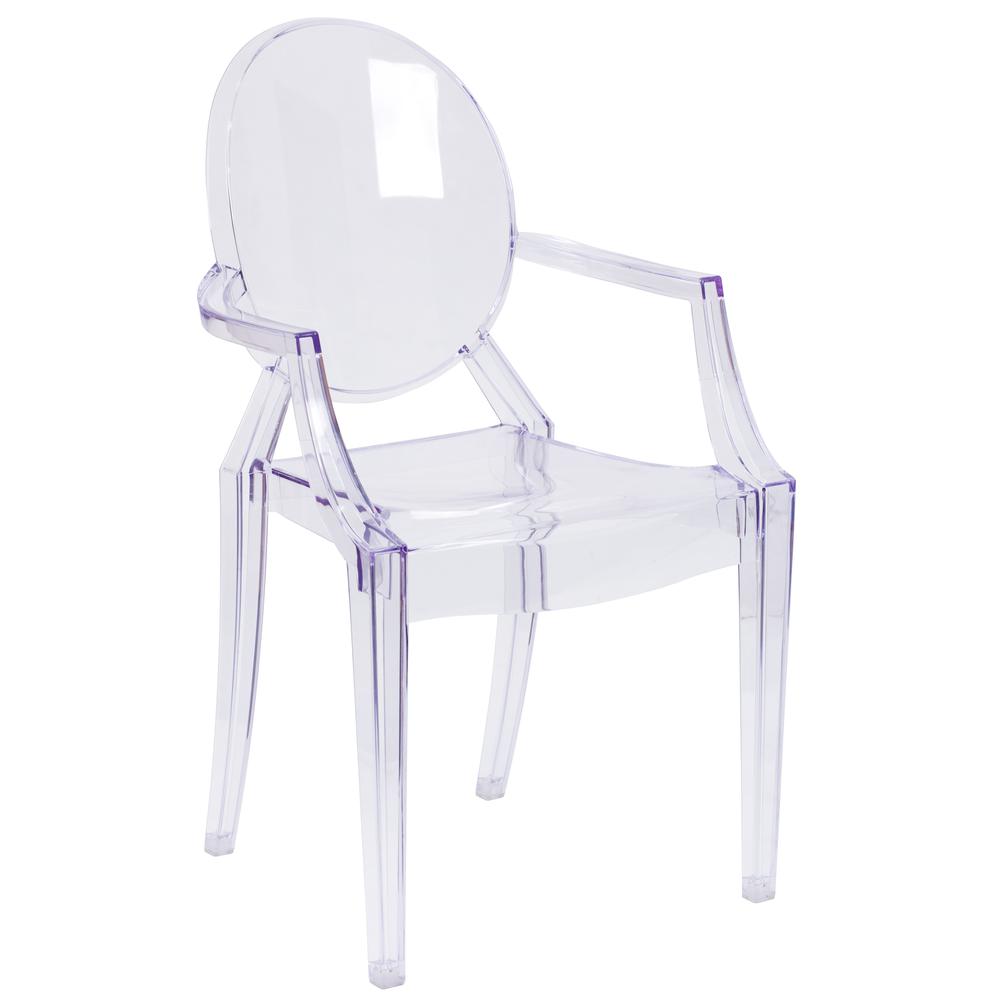 Ghost Chair with Arms in Transparent Crystal. Picture 1