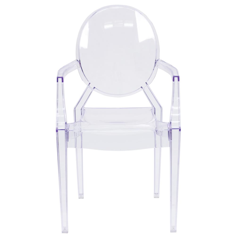 Oval Back Ghost Chair with Arms in Transparent Crystal. Picture 5