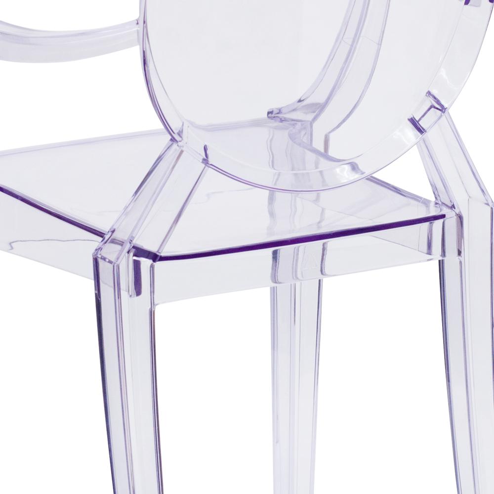 Oval Back Ghost Chair with Arms in Transparent Crystal. Picture 8