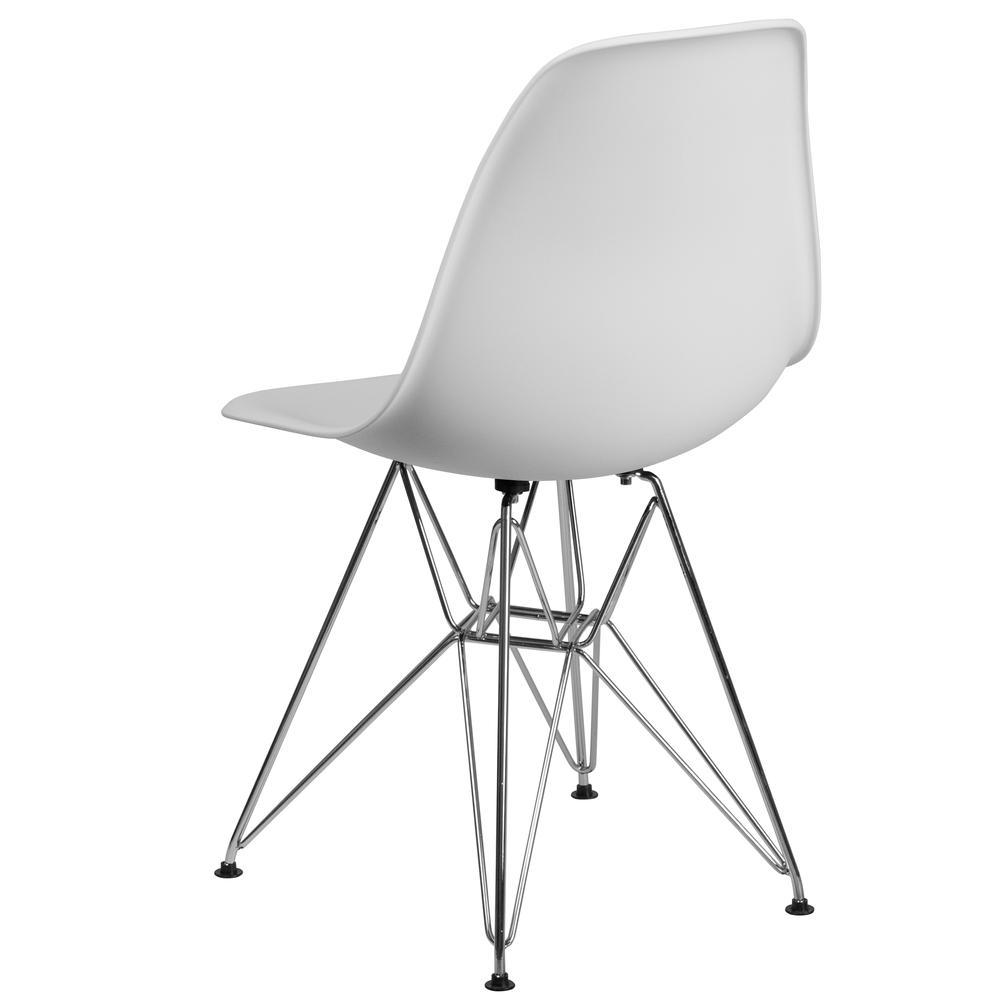 White Plastic Chair with Chrome Base. Picture 4