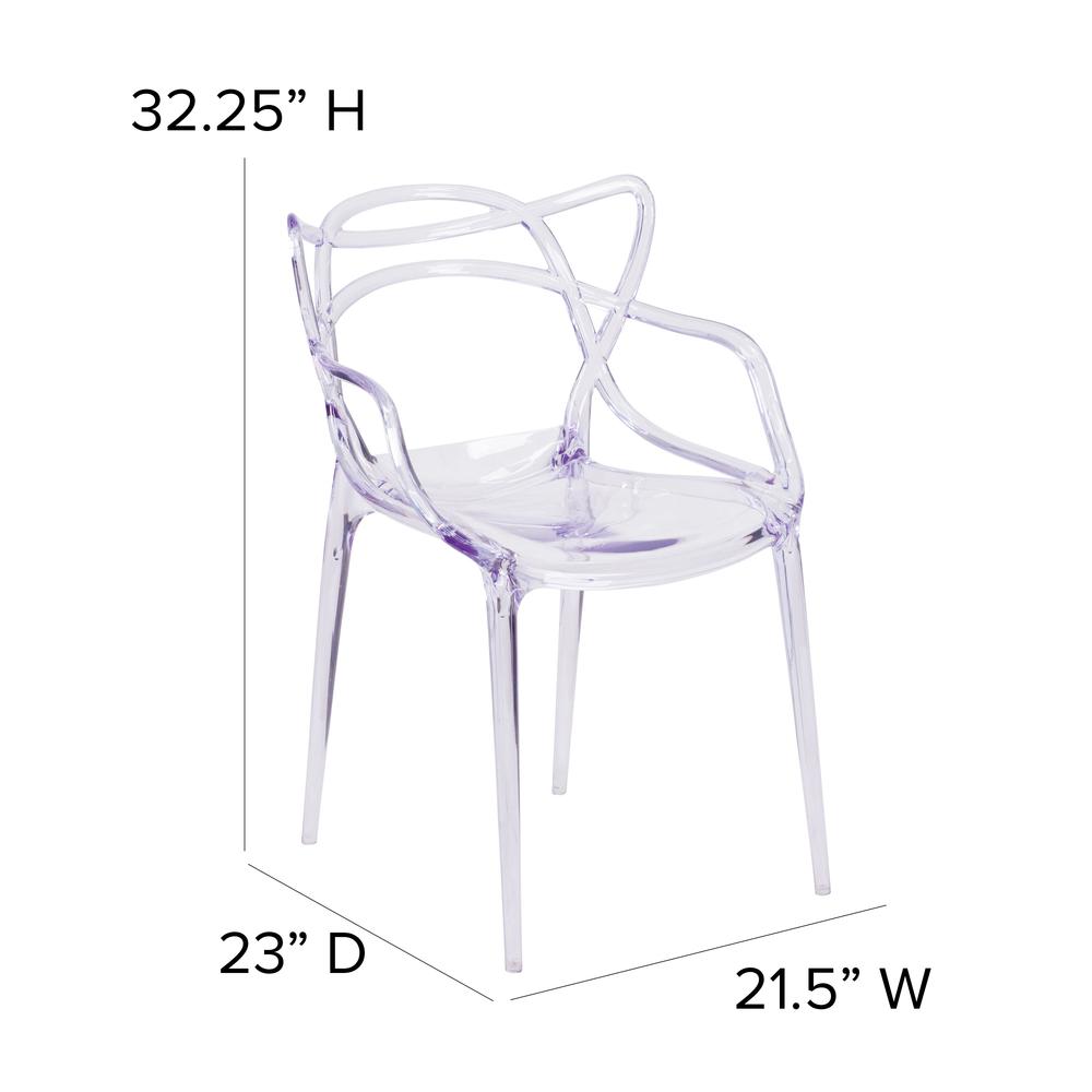 Transparent Fluid Style Stacking Side Chair. Picture 2