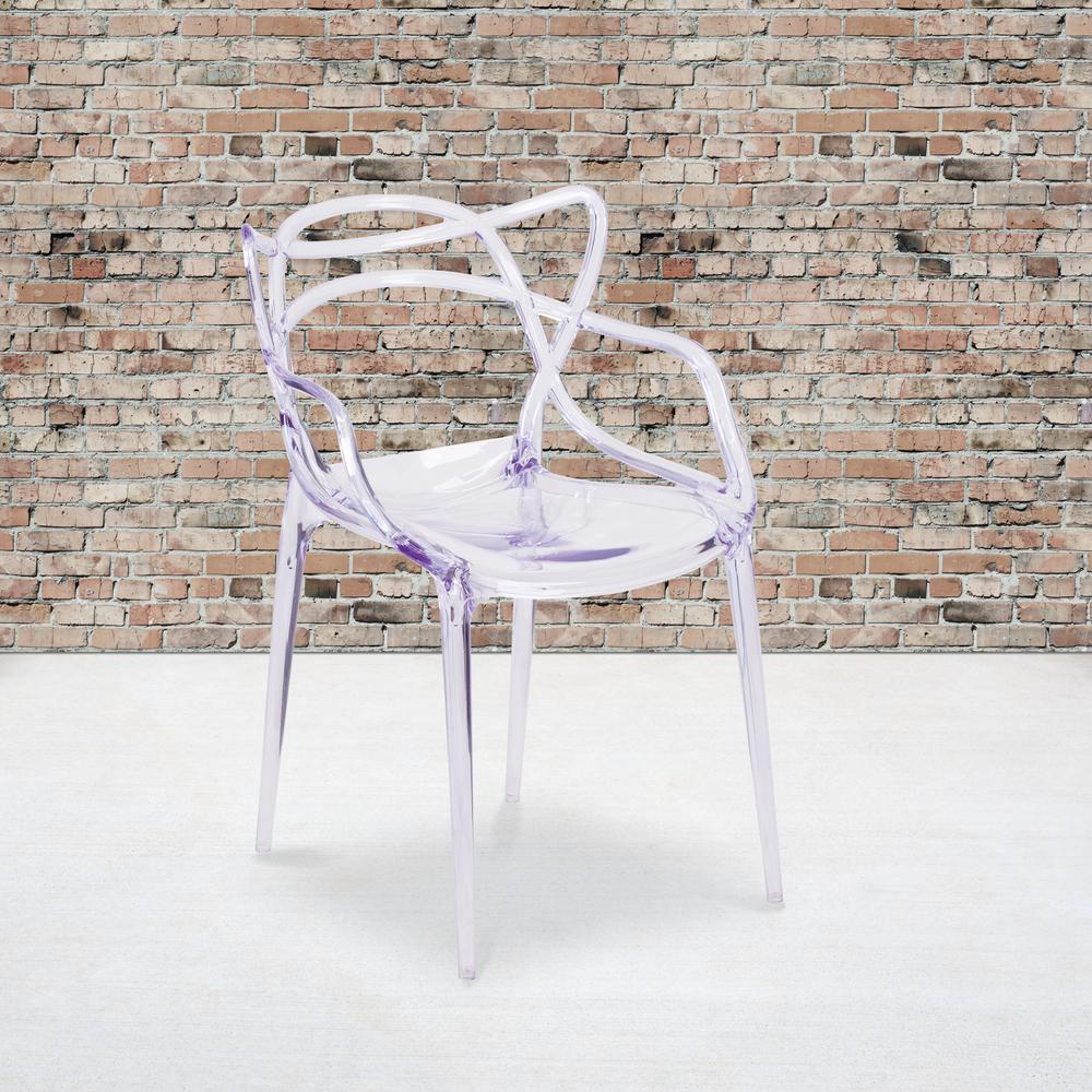 Transparent Fluid Style Stacking Side Chair. Picture 6