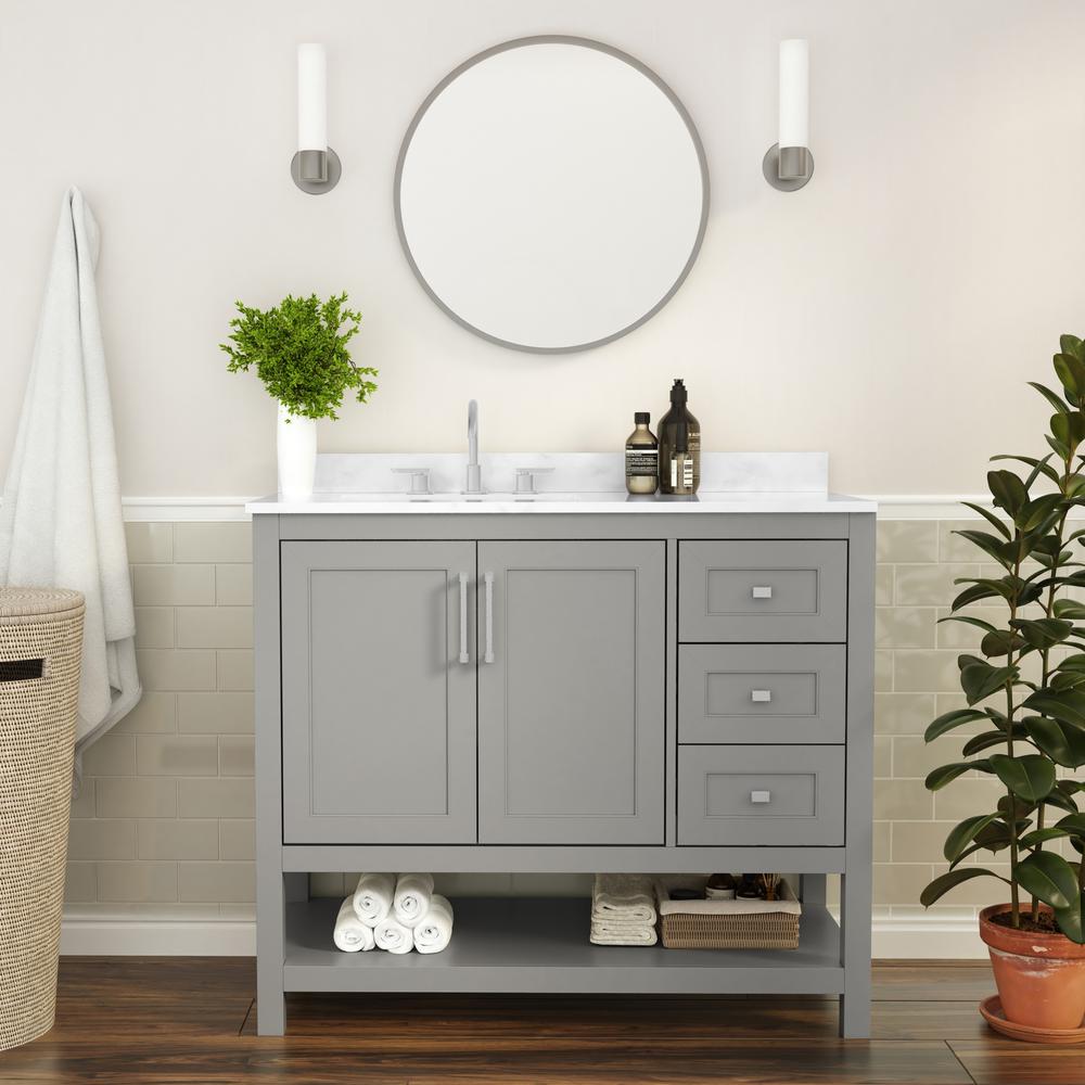 42 Inch Contemporary Bathroom Vanity with Storage Drawers and Sink Combo. Picture 9