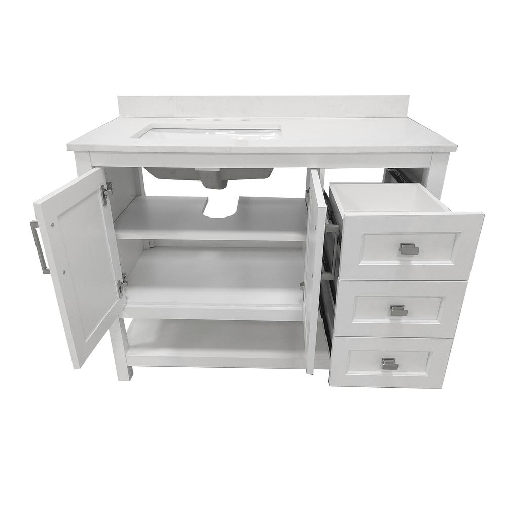 42 Inch Contemporary Bathroom Vanity with Storage Drawers and Sink Combo. Picture 2