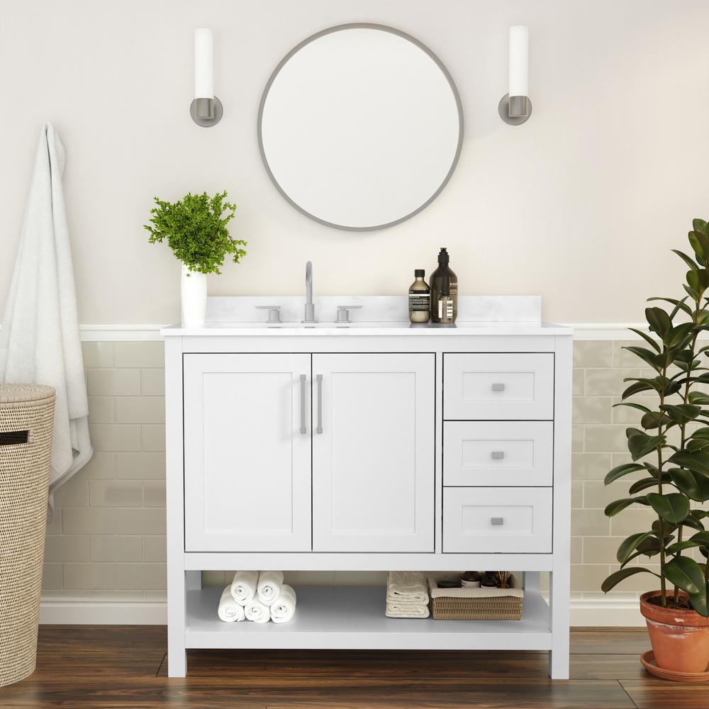 42 Inch Contemporary Bathroom Vanity with Storage Drawers and Sink Combo. Picture 9