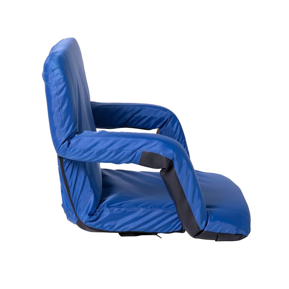Blue Portable Lightweight Stadium Chair with Armrests, Padded Back. Picture 11