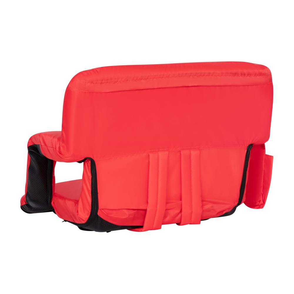 Extra Wide Red Lightweight Stadium Chair with Armrests, Padded Back. Picture 9