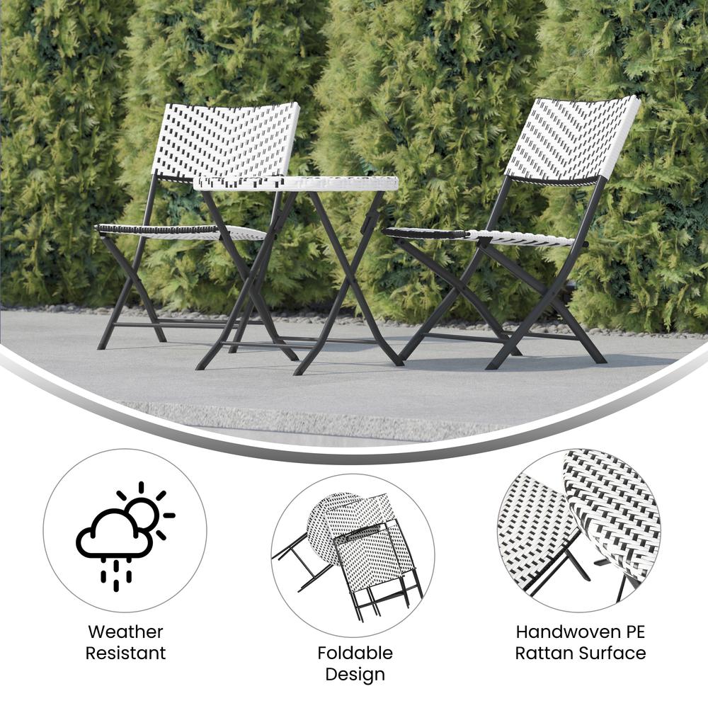 Modern 3 Piece Folding French Bistro Table and Chairs Set. Picture 7