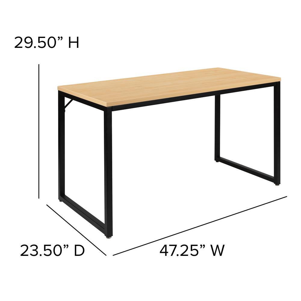 Tiverton Industrial Modern Desk - Commercial Grade Office Computer Desk and Home Office Desk - 47" Long (Maple/Black). Picture 5