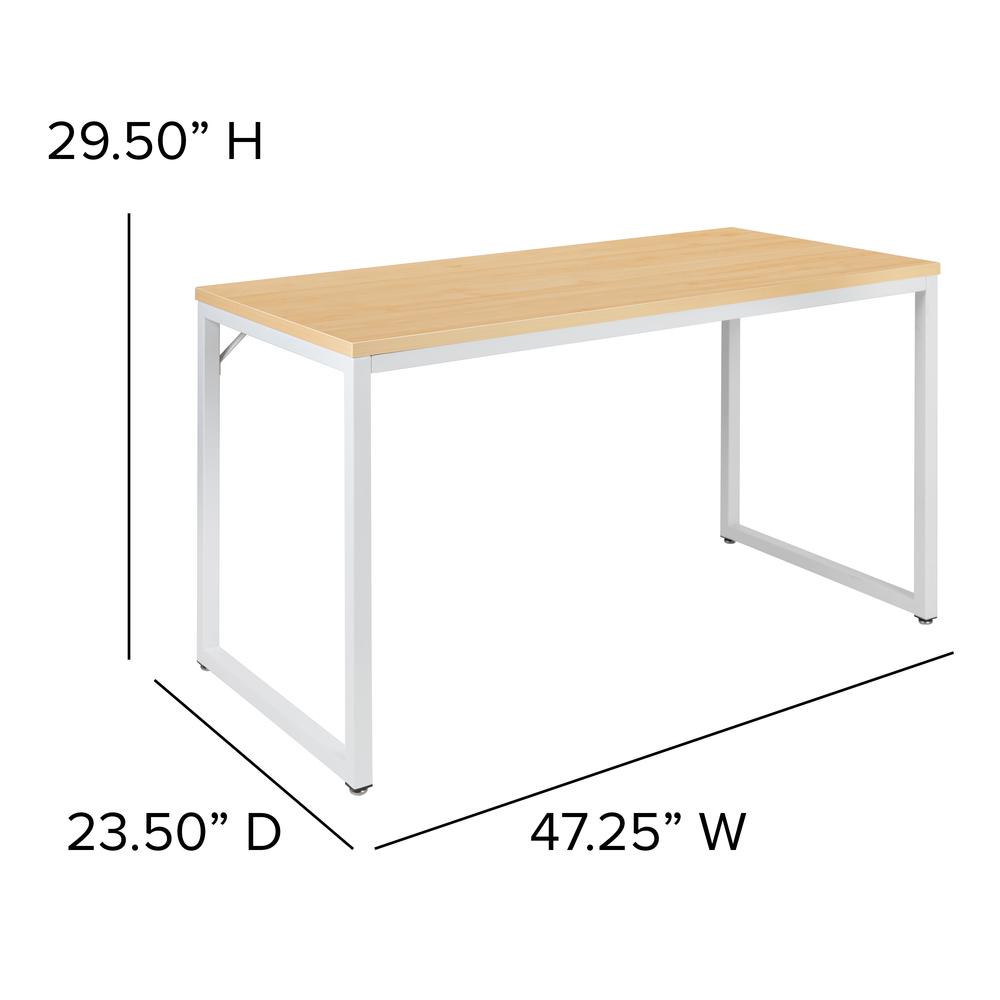 Tiverton Industrial Modern Desk - Commercial Grade Office Computer Desk and Home Office Desk - 47" Long (Maple/White). Picture 5