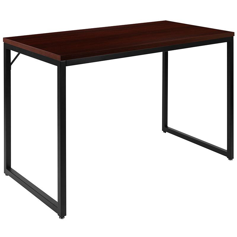 Office Computer Desk and Home Office Desk - 47" Long (Mahogany/Black). Picture 1