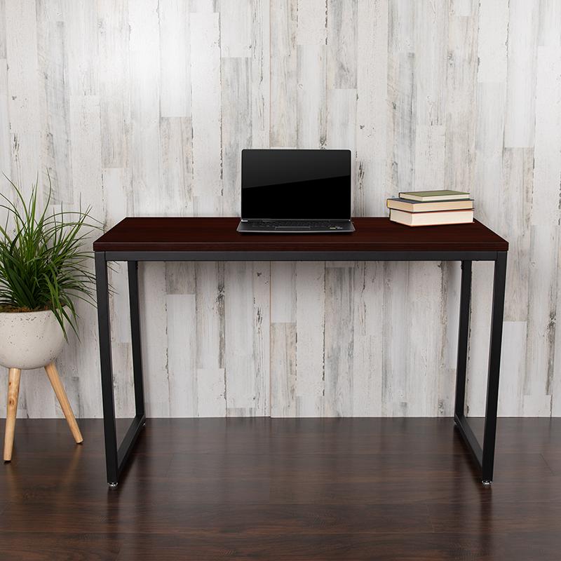 Office Computer Desk and Home Office Desk - 47" Long (Mahogany/Black). Picture 2