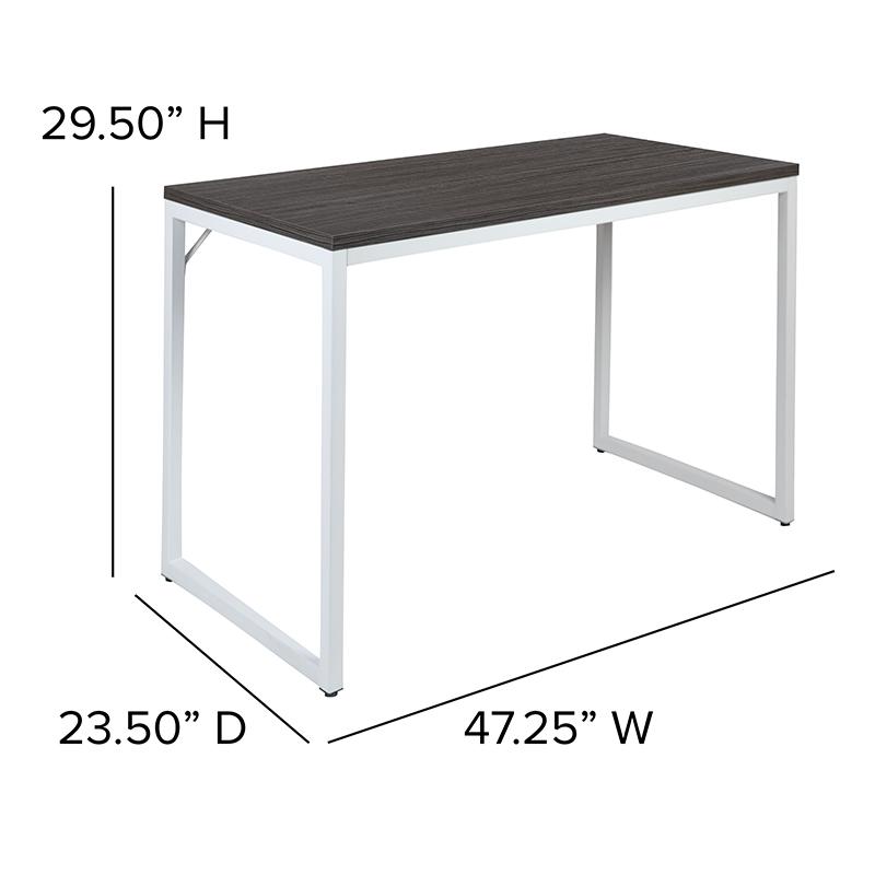 Modern Commercial Grade Desk Industrial Style Computer Desk Sturdy Home Office Desk - 47" Length - Gray. Picture 5