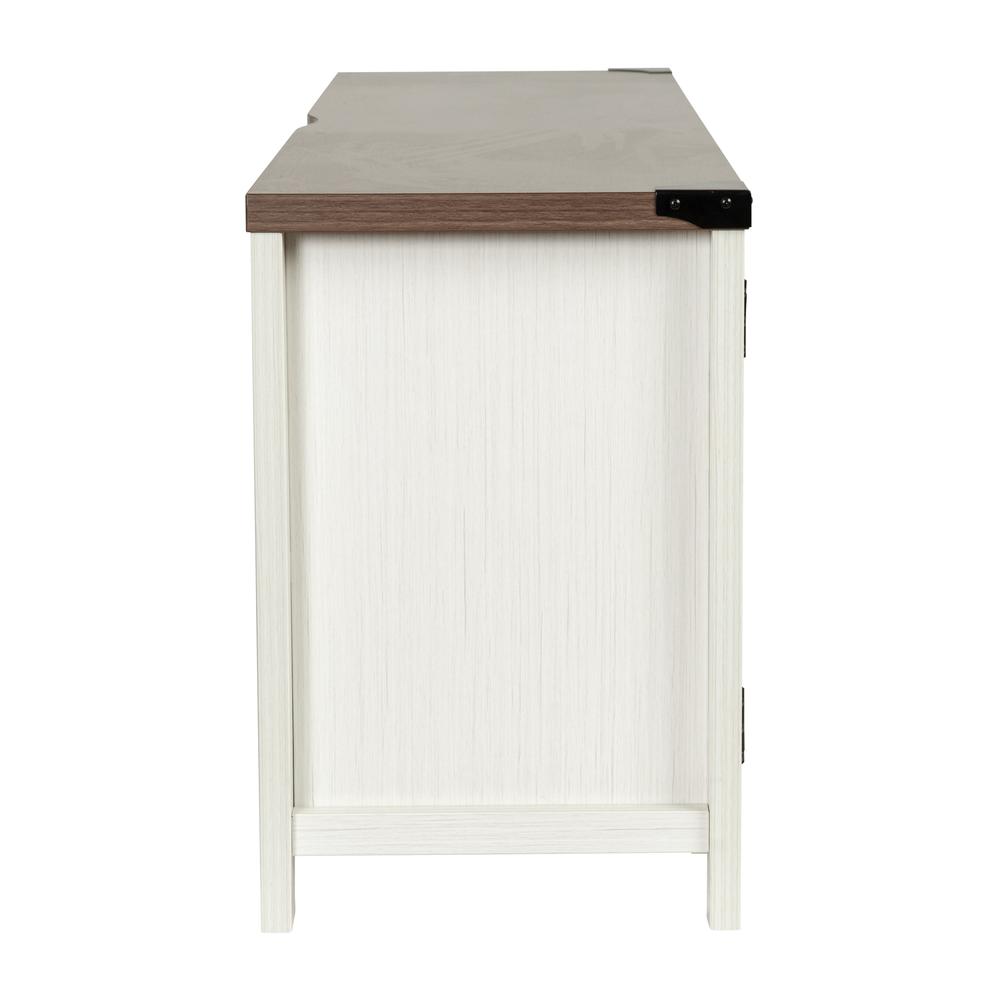 Farmhouse Barn Door TV Stand in White for TV's up to 65 ines - 59. Picture 8