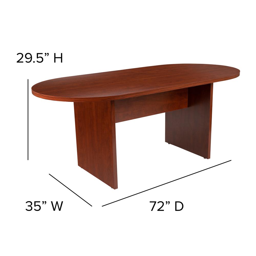 6 Foot (72 inch) Oval Conference Table in Cherry. Picture 2