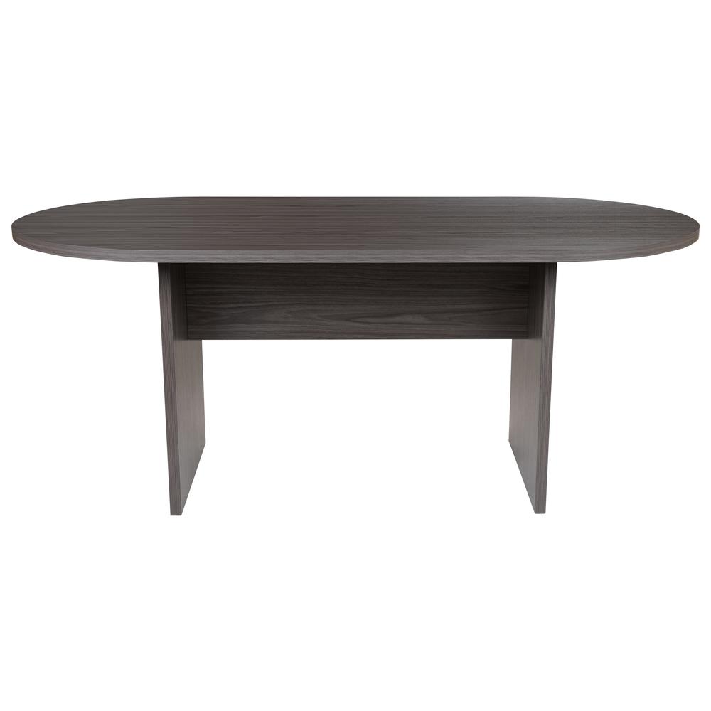 6 Foot (72 inch) Oval Conference Table in Rustic Gray. Picture 3