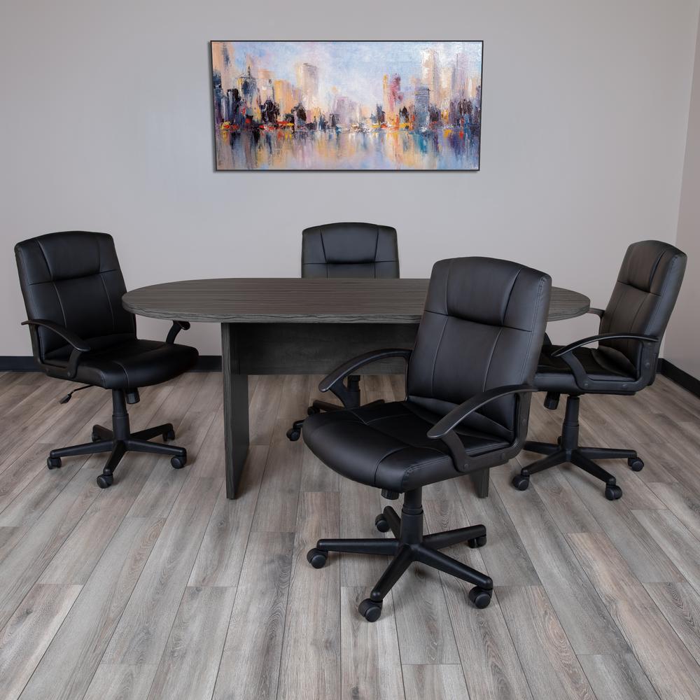 6 Foot (72 inch) Oval Conference Table in Rustic Gray. Picture 2