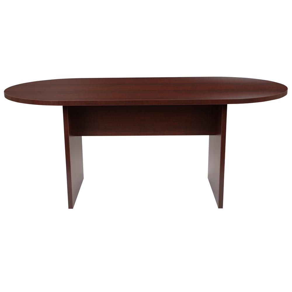 6 Foot (72 inch) Oval Conference Table in Mahogany. Picture 3