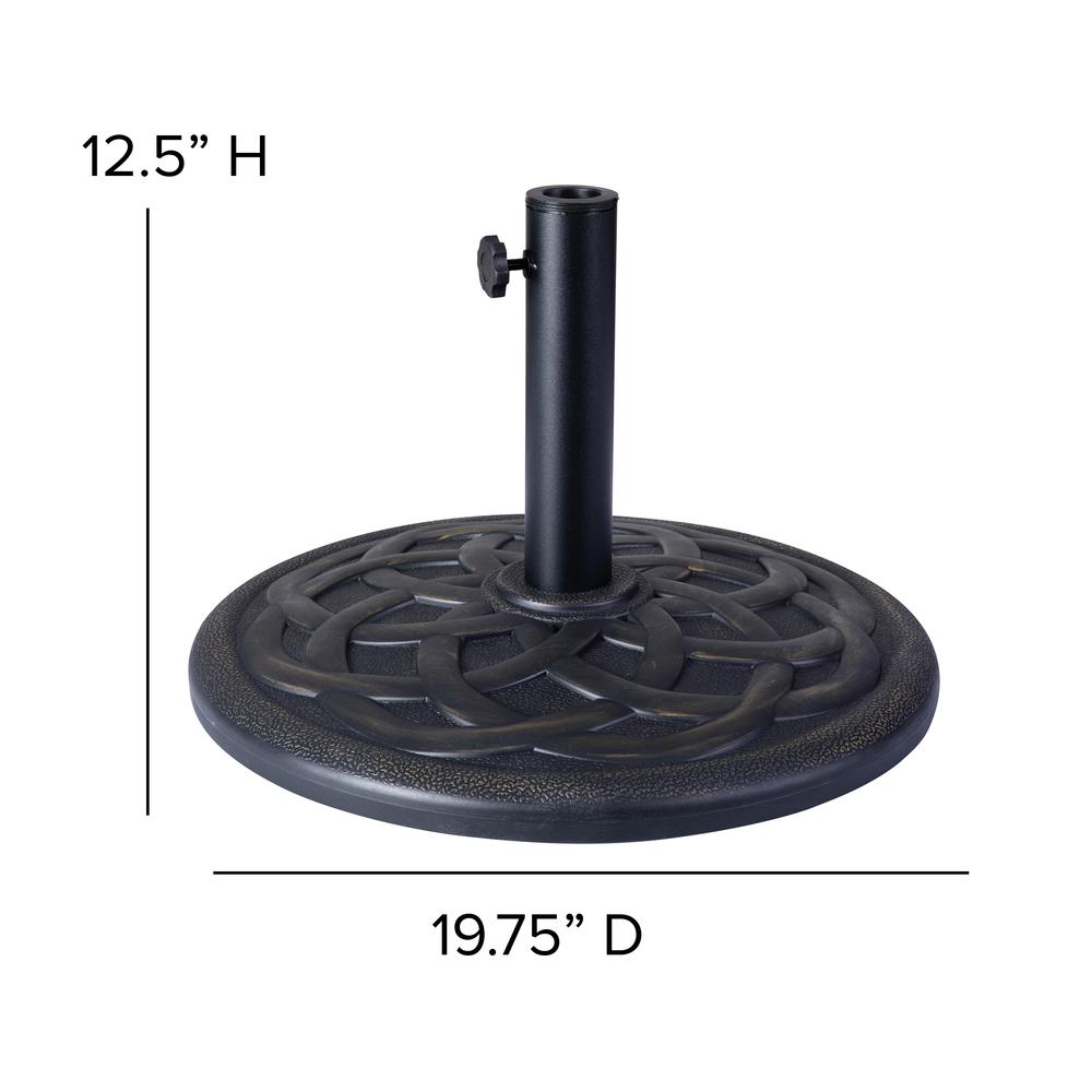 Universal Bronze Cement Patio Umbrella Base - 19.25" Diameter. Picture 5