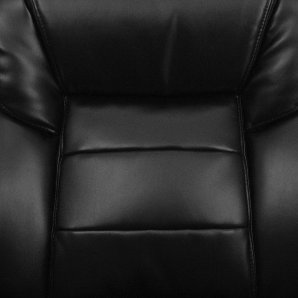 Black LeatherSoft Executive Side Reception Chair with Lumbar Support and Sled Base. Picture 10