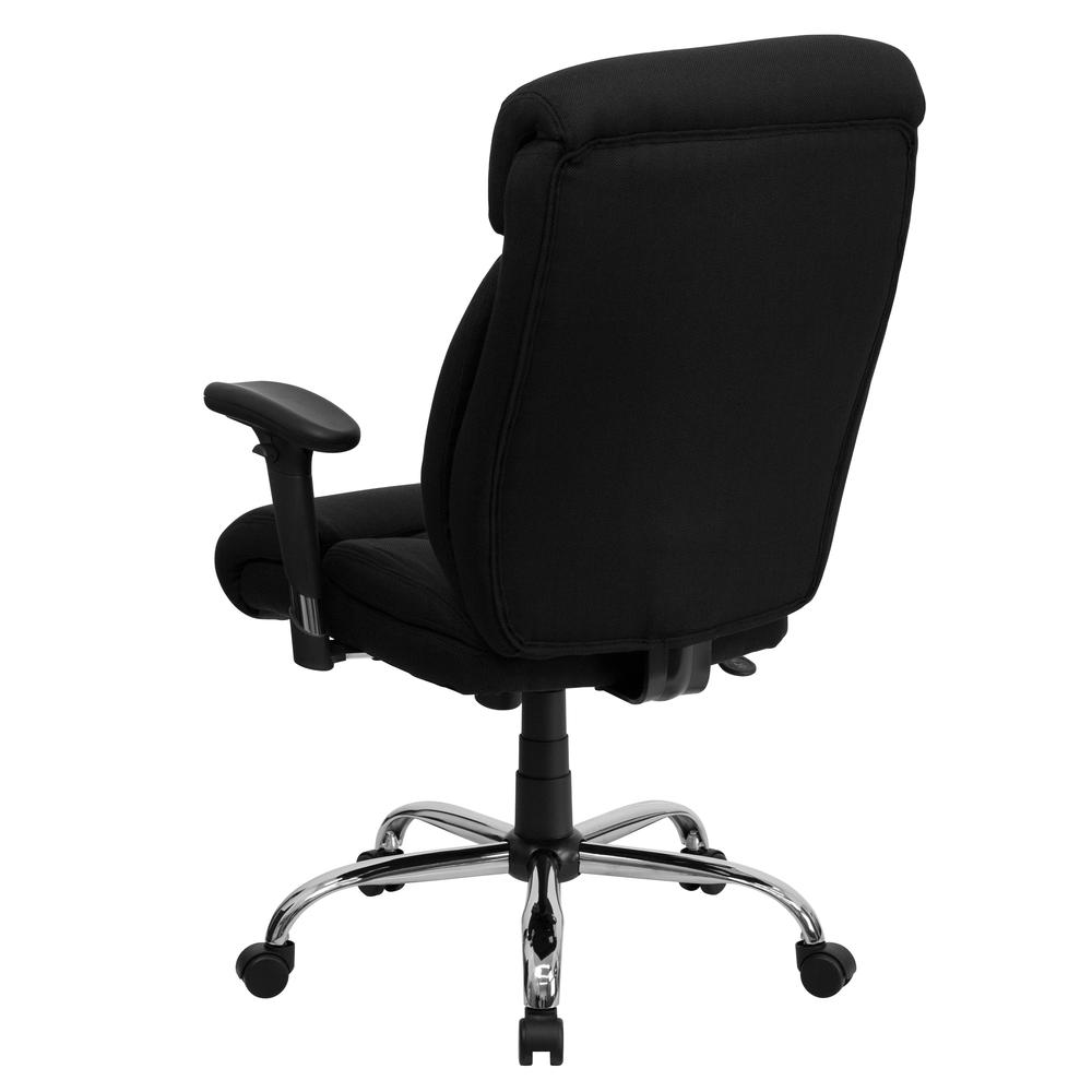 Big & Tall 400 lb. Rated High Back Black Fabric Executive Ergonomic Office Chair with Full Headrest and Adjustable Arms. Picture 3