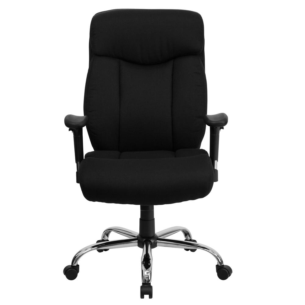 Big & Tall 400 lb. Rated High Back Black Fabric Executive Ergonomic Office Chair with Full Headrest and Adjustable Arms. Picture 4