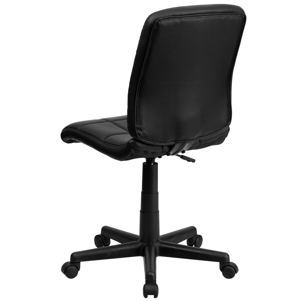 Mid-Back Black Quilted Vinyl Swivel Task Office Chair. Picture 4