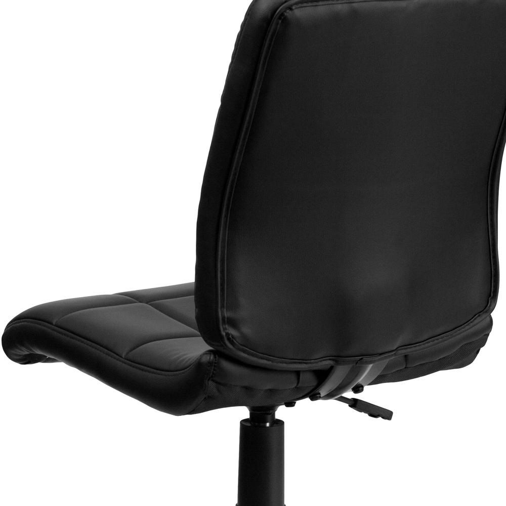 Mid-Back Black Quilted Vinyl Swivel Task Office Chair. Picture 8
