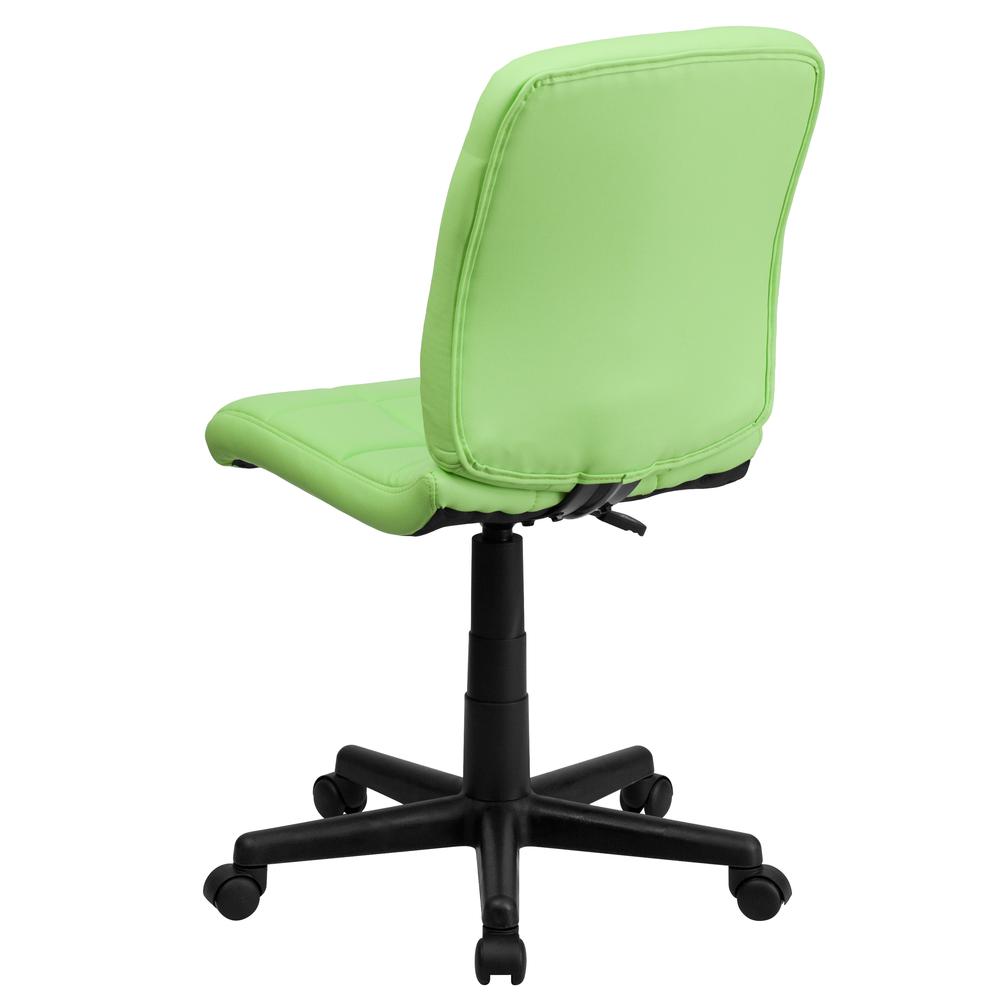 Mid-Back Green Quilted Vinyl Swivel Task Office Chair. Picture 4