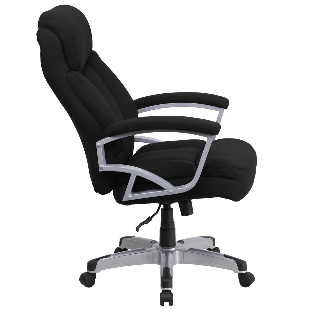 Big & Tall 500 lb. Rated Black Fabric Executive Swivel Ergonomic Office Chair with Arms. Picture 3
