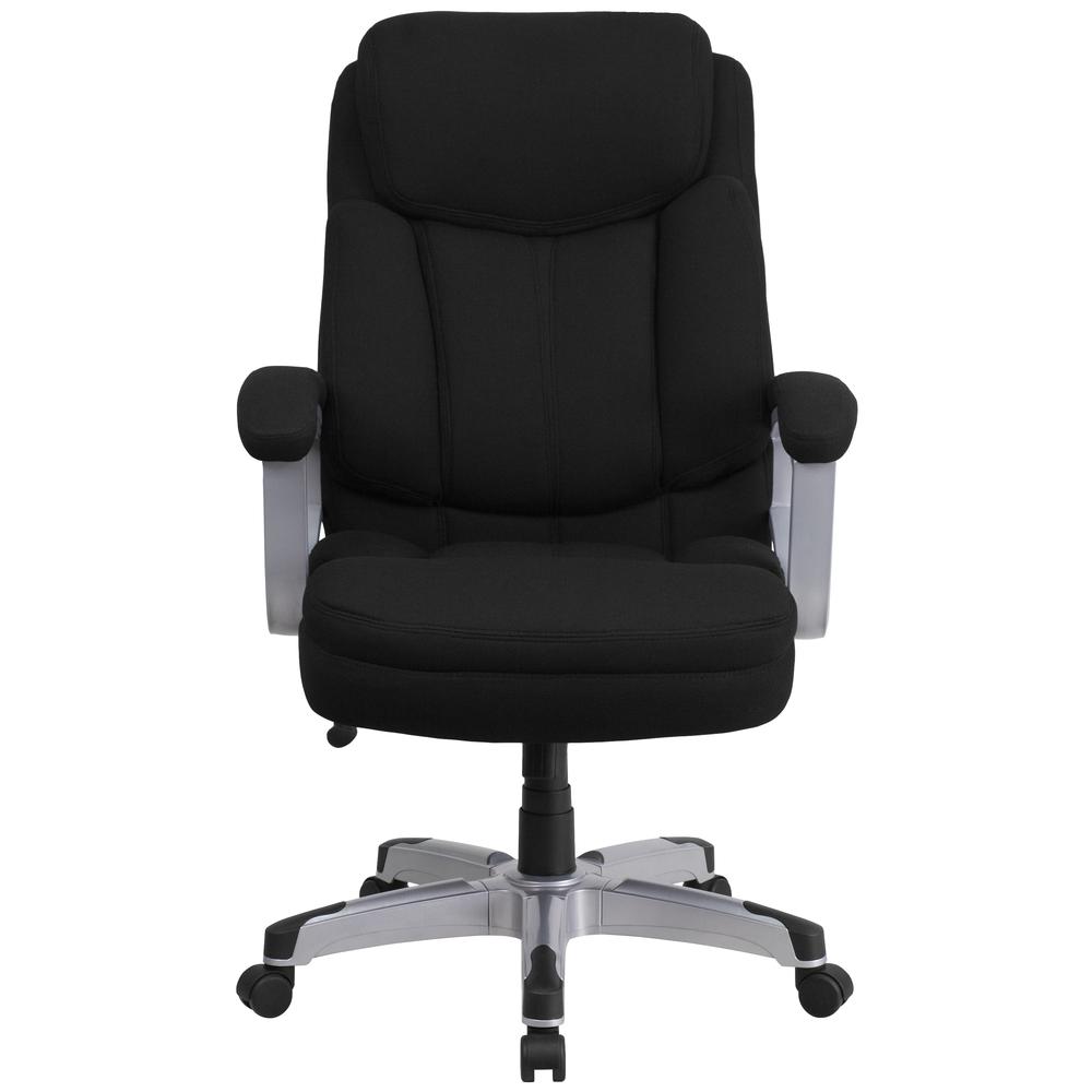 Big & Tall 500 lb. Rated Black Fabric Executive Swivel Ergonomic Office Chair with Arms. Picture 5